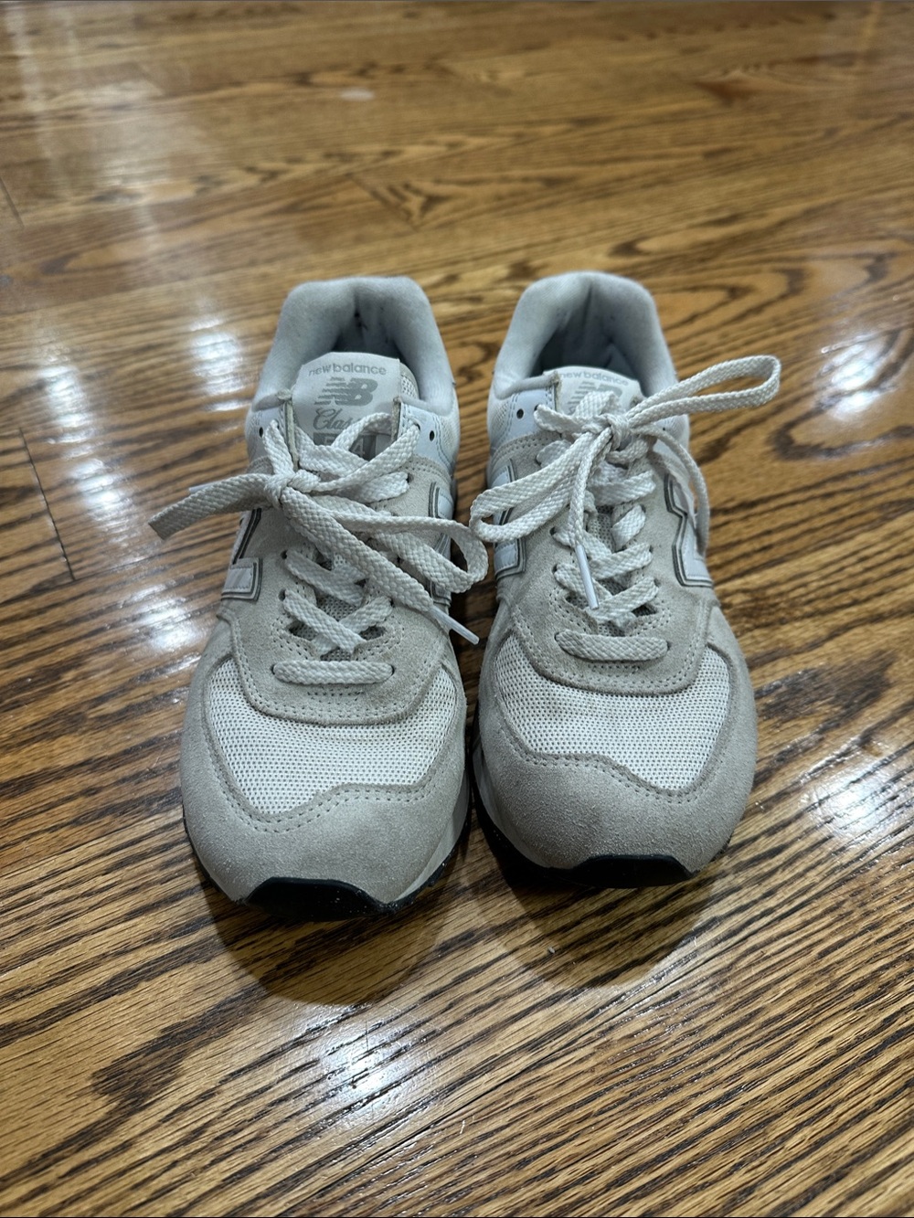 New Balance Light Gray and White Women's Sneakers